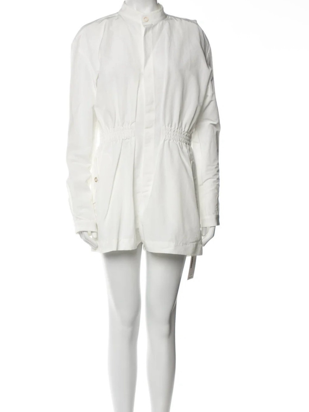 New Dion Lee white jumpsuit with drawstring waist and pockets